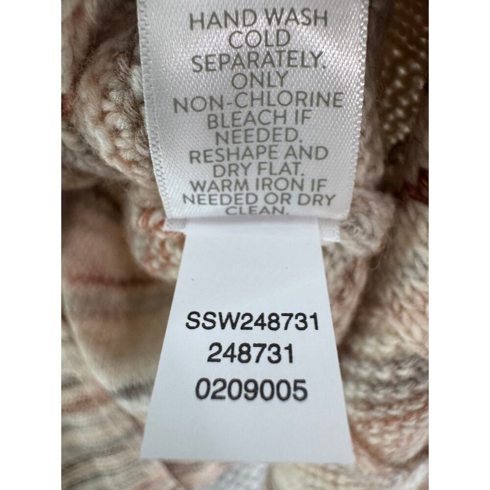 Pure Jill Knit Cardigan Womens 3X Brown Cream One Button V-Neck - Picture 9 of 10